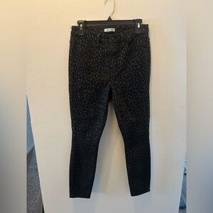 Good American Good Legs Crop, black cheetah print, size 8